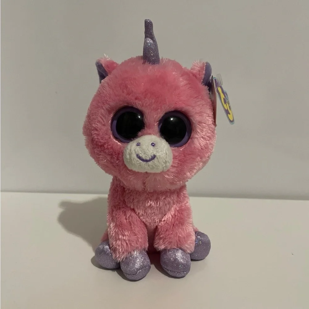 Ty Pink and Purple Plush Unicorn with Glittery Hooves - Picture 1 of 4